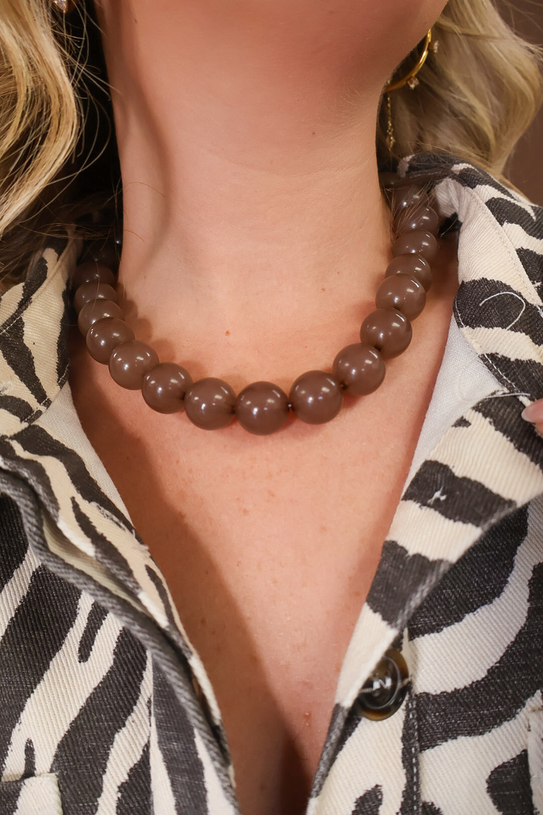 Brown Beaded Layering Necklace