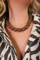 Brown Beaded Layering Necklace