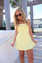 Scallop Trim Athletic Dress - Lemon Yellow
