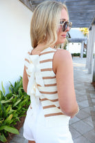 Tie Back Striped Knit Tank
