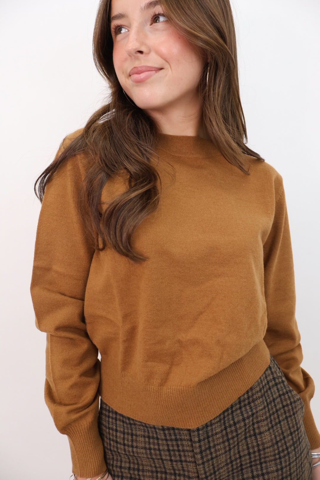 Essential Knit Pullover Sweater - Chestnut