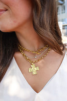 Gold Cross Pendant Necklace
