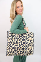 Quilted Leopard Tote Bag