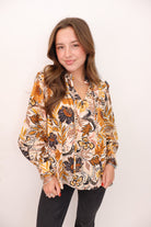 Mustard Floral Print Top