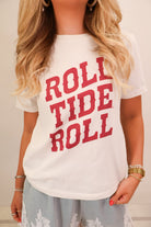 Vintage white Alabama Roll Tide Roll crop tee — view 5