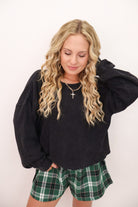 Thermal Boxy Top - Black