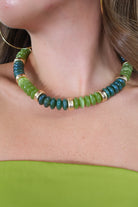 Green & Gold Beaded Necklace