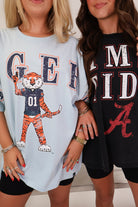 Washed black Alabama Crimson Tide distressed oversized tee — view 7