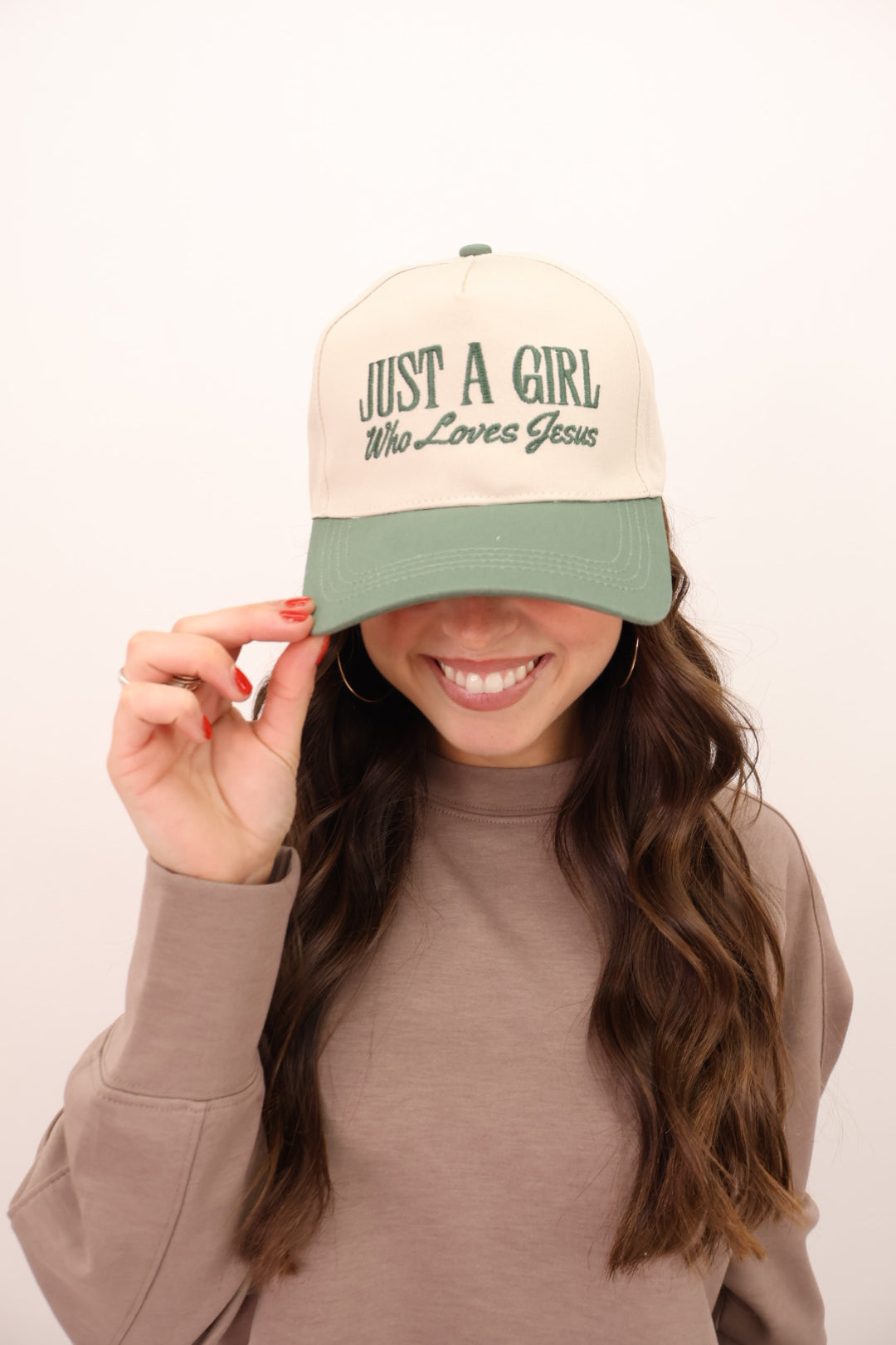 DOORBUSTER Just A Girl Who Loves Jesus Embroidered Cap