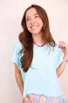 Open Back Everyday Slub Tee - Ocean Blue