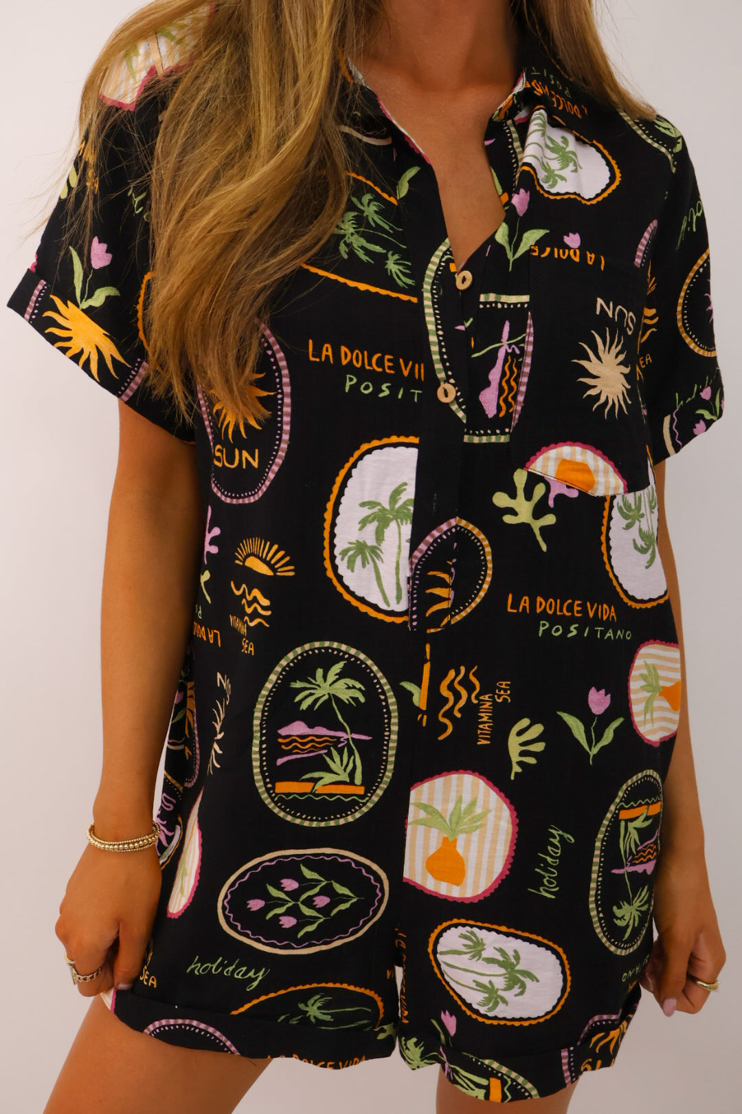 Tropical Print Boxy Romper – Moda Boutique
