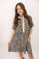 Leopard Print Polo Mini Dress