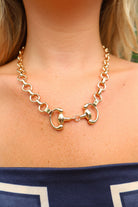 Gold Horsebit Chain Necklace