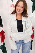 Pearl Embellished Open Cardigan