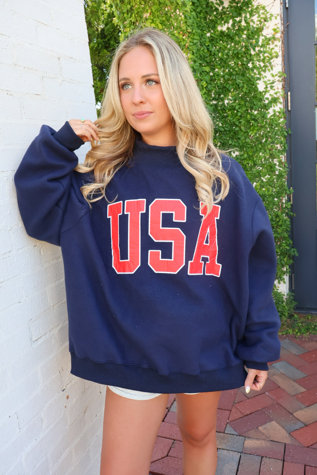 USA Reversible Mockneck Pullover