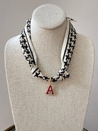 Gameday Scarf Necklace - Houndstooth with A Medallion