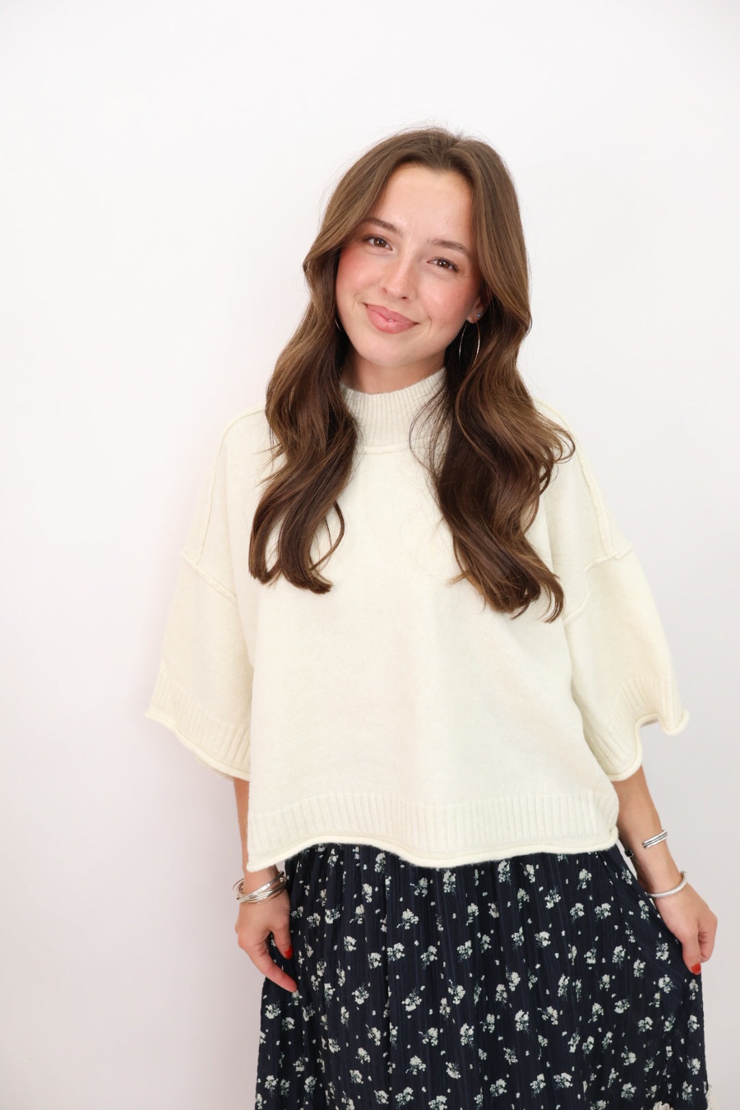 Boxy Sweater Top - Ivory