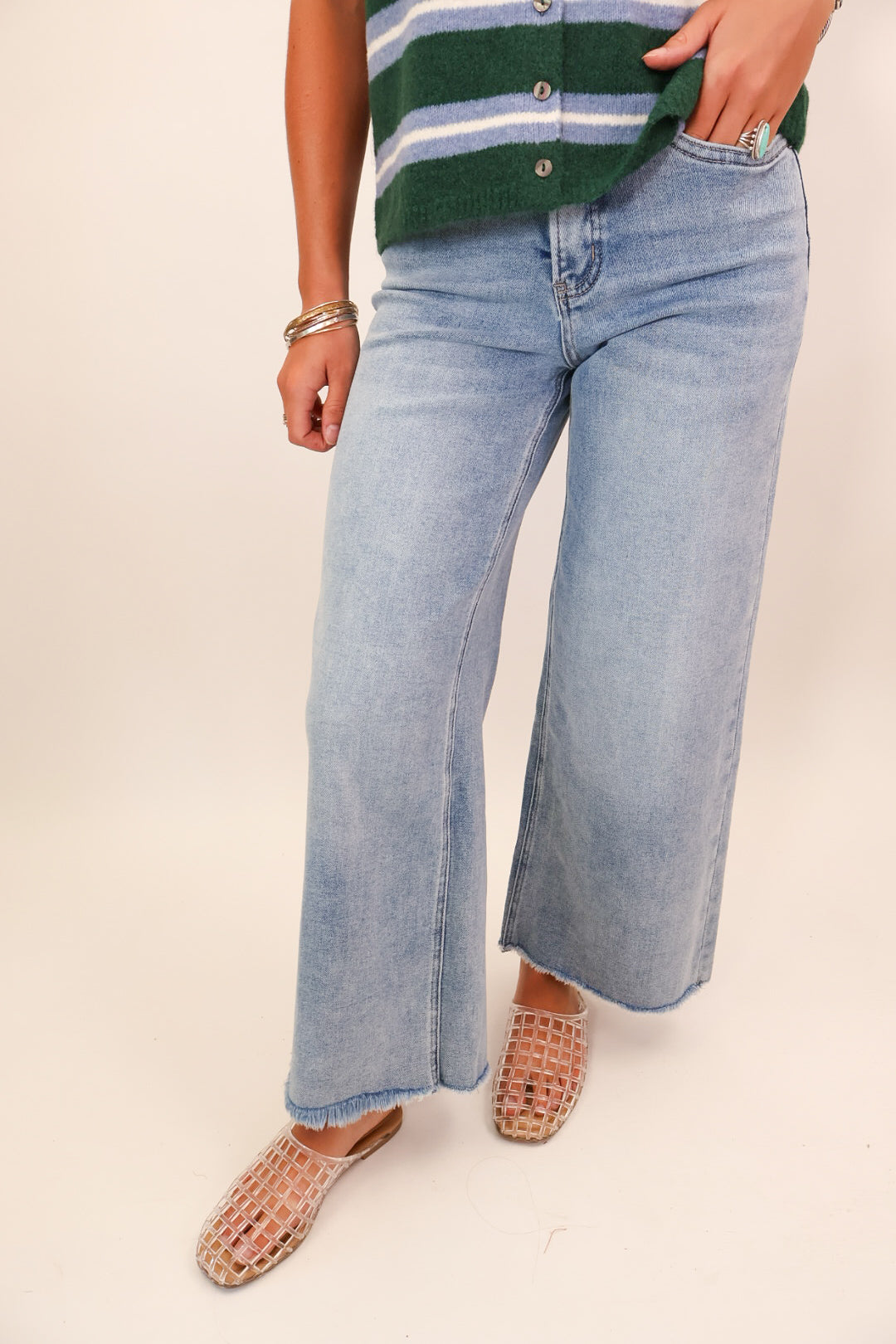 Vervet High Rise Crop Denim Jeans