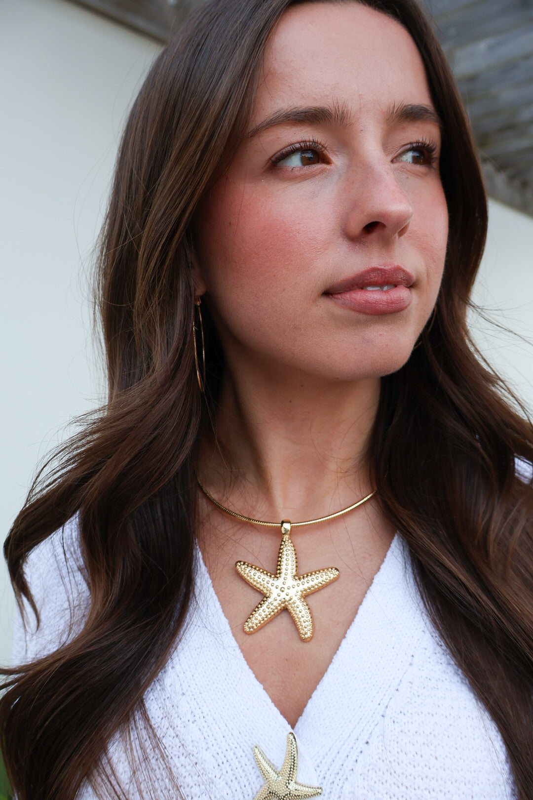 Gold Starfish Choker Necklace