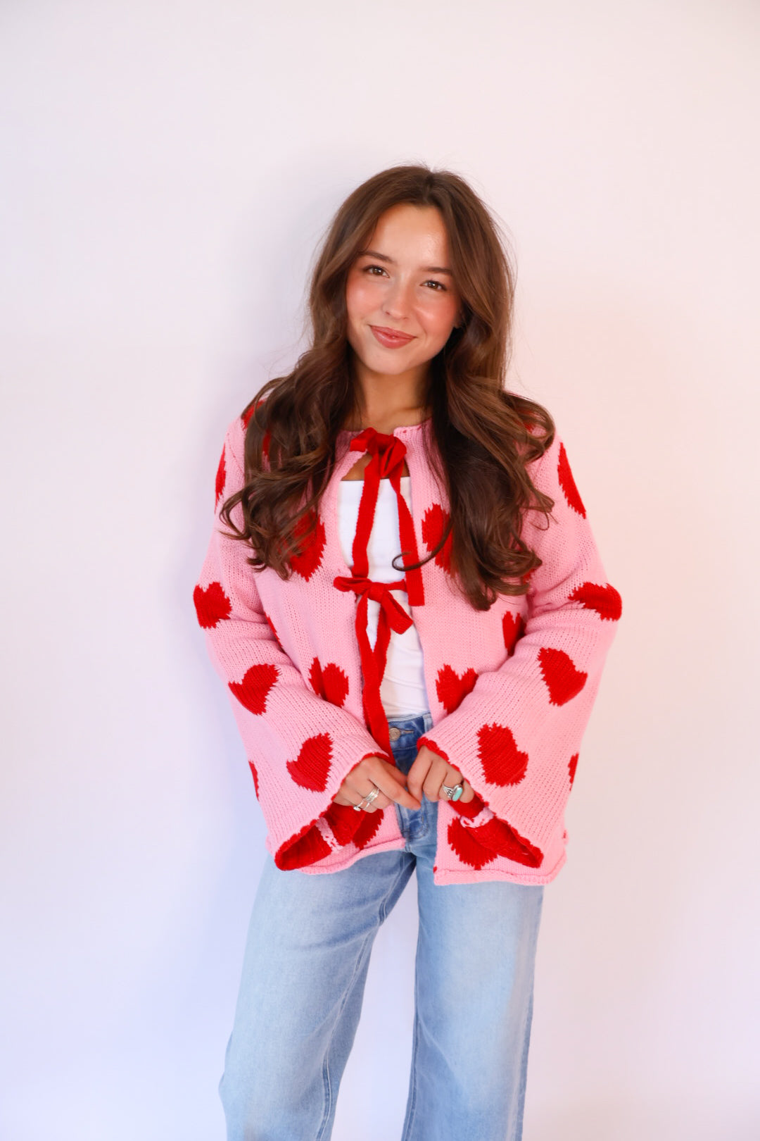 Love Notes Heart Tie Front Cardigan