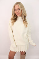 Cozy Sweater + Mini Skirt Set - Cream