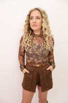 Floral Mesh Long Sleeve Top