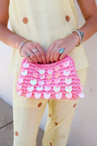 Tropez Sequin Beaded Handbag- Pink