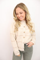 Striped Button-Front Cardigan Sweater