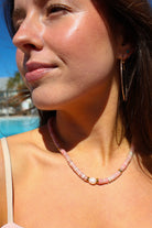 Becky Pink + Gold Delicate Pearl Necklace