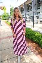 Fun Stripes Maxi Dress - Pink