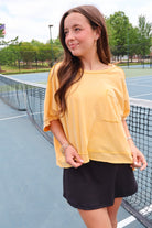 Washed Oversized Pocket Tee - Golden Yellow