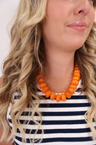 Orange Chunky Bead Statement Necklace