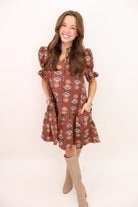 Brown Floral Dress