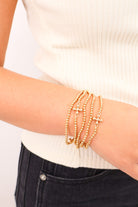 Gold Cross Stretch Bracelet Stack