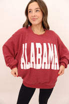 Alabama Ribbed Pullover - Crimson