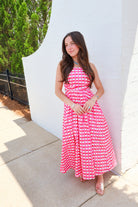 Checkered Midi Dress - Pink