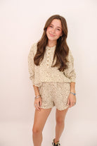 Soft Leopard Casual Shorts Set