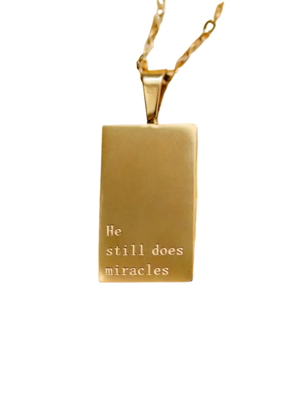 He Still Does Miracles Engraved Necklace