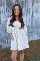 Cream Eyelet Babydoll Romper