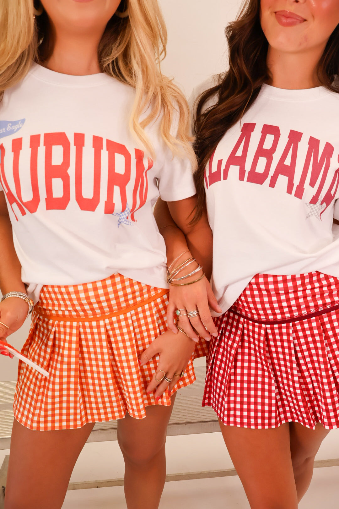 White Alabama arched graphic crop tee with pennant and checkered star — view 10