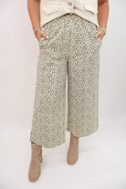 Leopard Wide Leg Cropped Pants
