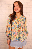 Yellow Floral Babydoll Top